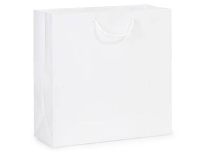 Matte Paper Cord Handle Gift Bags: Aqua Matte / 10 Pack / Jewel 6.5x3.5x6.5"