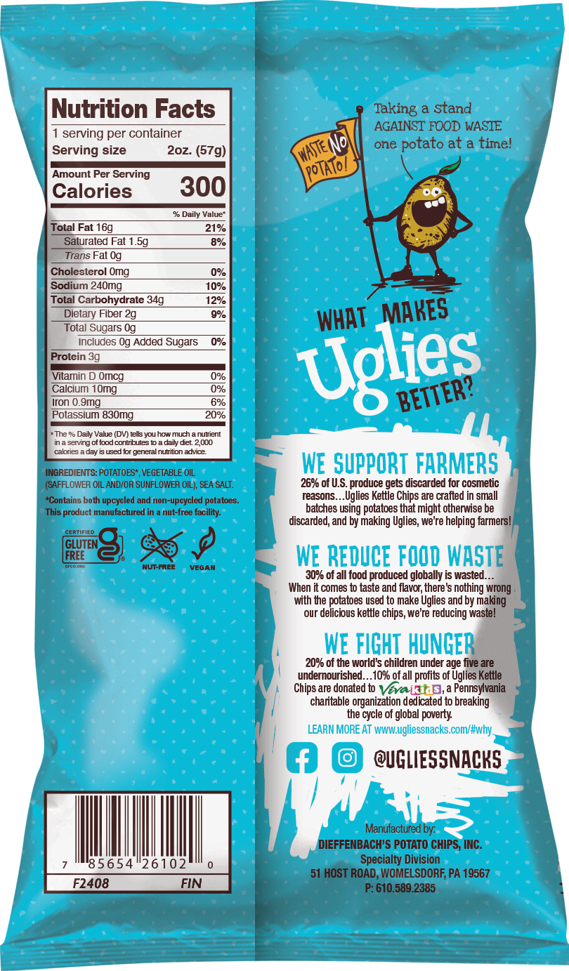 Uglies 2oz Sea Salt Kettle Cooked Potato Chips