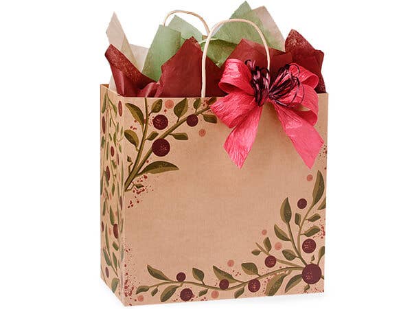 Tuscan Harvest Kraft Paper Gift Bags: 25 Pack / Wine 5.5x3.25x13"