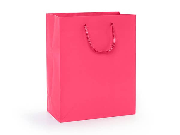 Matte Paper Cord Handle Gift Bags: Aqua Matte / 10 Pack / Jewel 6.5x3.5x6.5"