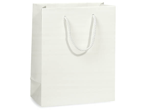 Matte Paper Cord Handle Gift Bags: Aqua Matte / 10 Pack / Jewel 6.5x3.5x6.5"