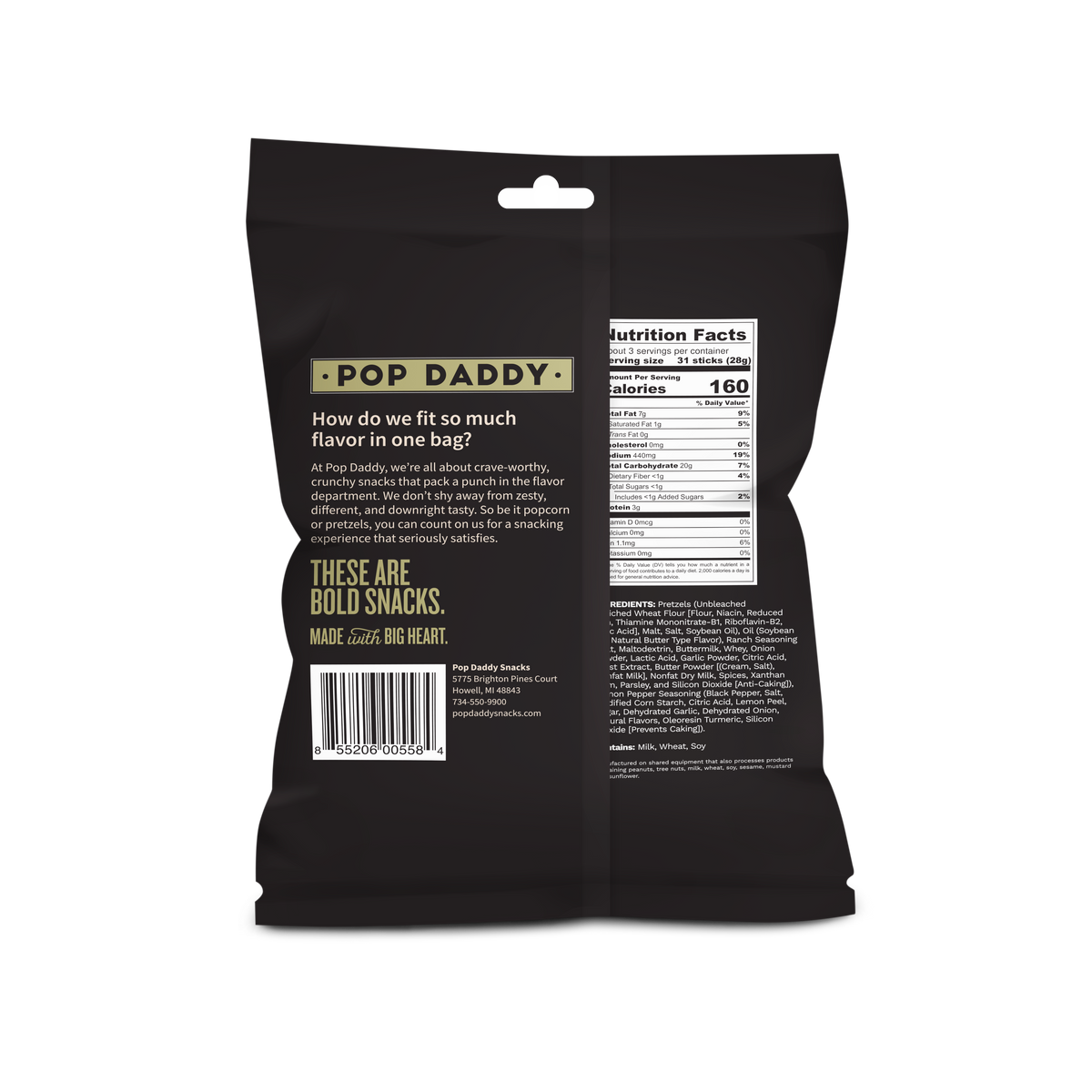 Seasoned Pretzels - 3oz - Peppercorn Ranch (NEW 12CT)