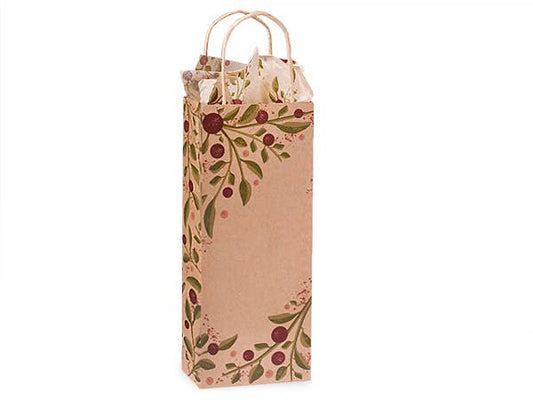 Tuscan Harvest Kraft Paper Gift Bags: 25 Pack / Wine 5.5x3.25x13"