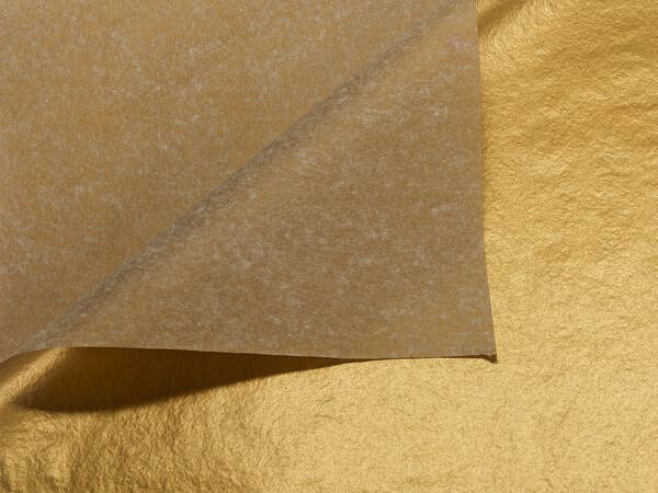 Metallic Color Tissue Paper Sheets: Metallic Gold & Gold / 100 Pack / 20x30"