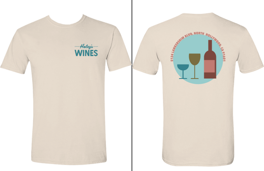 Haley's Wines Shirt - Cream w/ Blue Writing