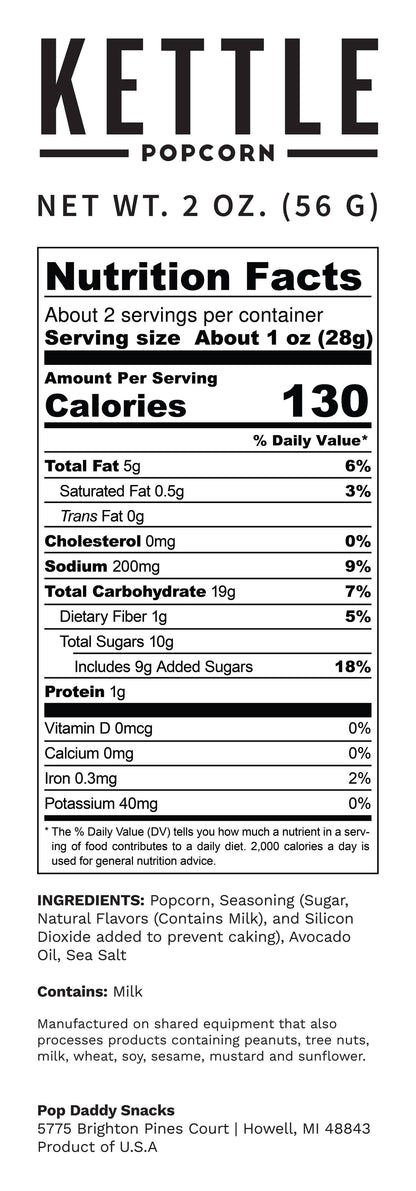 Flavored Popcorn - 2oz - Kettle Corn