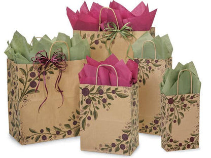 Tuscan Harvest Kraft Paper Gift Bags: 25 Pack / Wine 5.5x3.25x13"