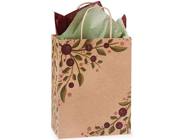 Tuscan Harvest Kraft Paper Gift Bags: 25 Pack / Wine 5.5x3.25x13"