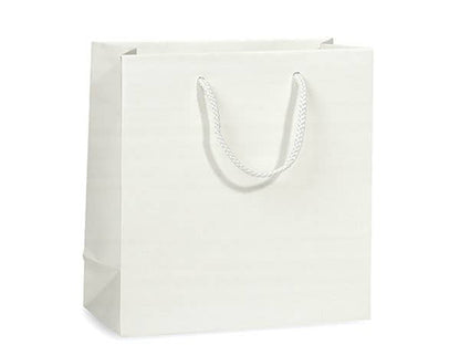 Matte Paper Cord Handle Gift Bags: Aqua Matte / 10 Pack / Jewel 6.5x3.5x6.5"