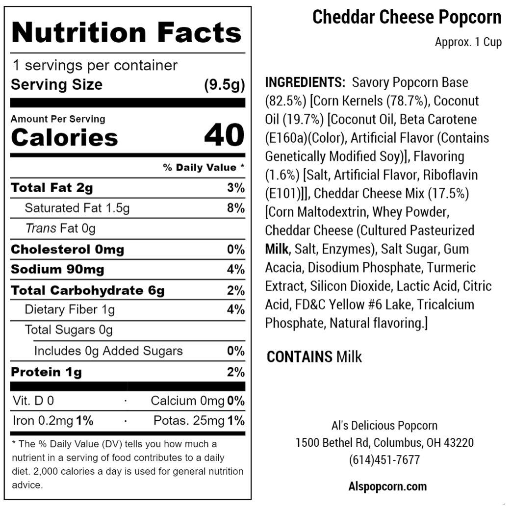 Cheddar Cheese Popcorn - 2.5oz