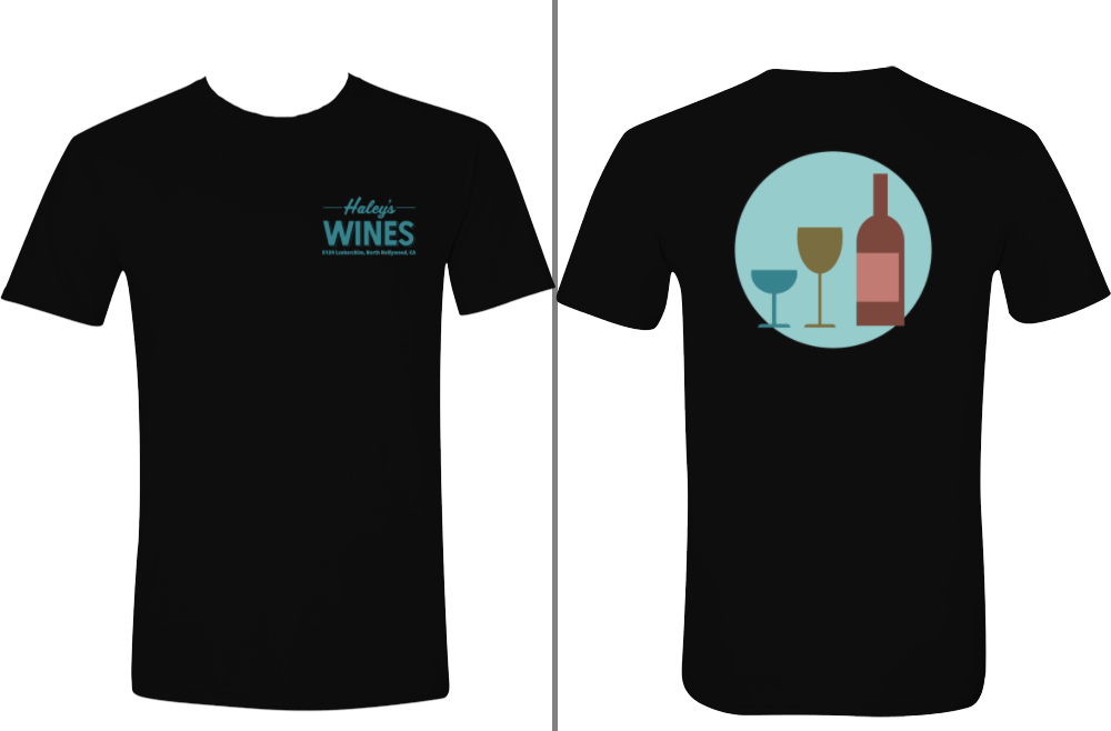 Haley's Wines Shirt - Black w/ Blue Writing