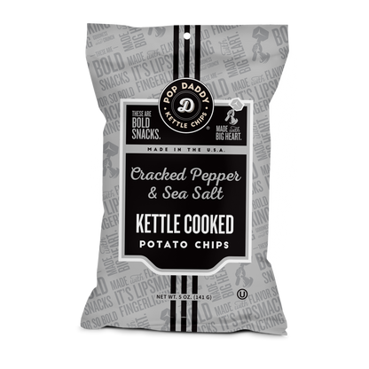 Kettle Cooked Potato Chips - 5oz - Cracked Pepper & Sea Salt