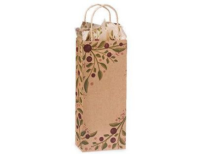 Tuscan Harvest Kraft Paper Gift Bags: 25 Pack / Wine 5.5x3.25x13"