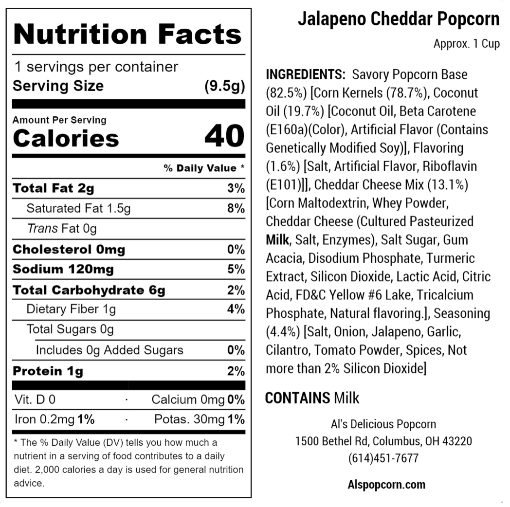 Jalapeno Cheddar Popcorn - 2.5oz