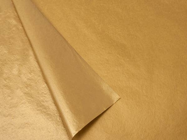 Metallic Color Tissue Paper Sheets: Metallic Gold & Gold / 100 Pack / 20x30"